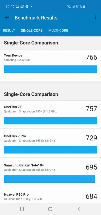 Geekbench 5.2- Galaxy S10