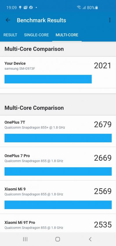 Geekbench 5.2- Galaxy S10