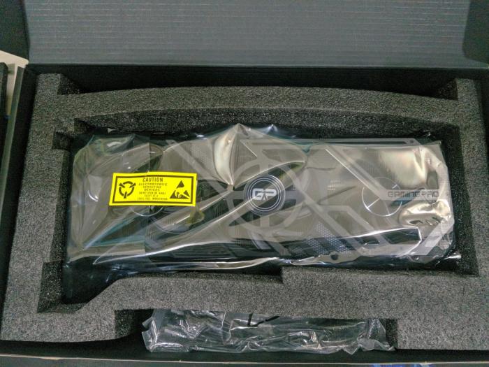 The card wrapped in ESD protective wrap